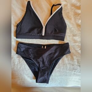 NWT TUCK SWIM Women's Black and White Bikini SZ 6